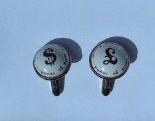 Duchamp London Cufflinks - £ and $ "Money Makes the World Go Round"