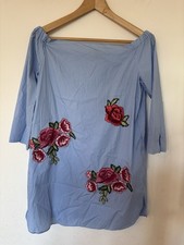 Zara Woman Blu Pinstripe Off