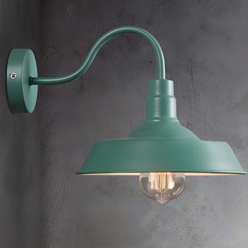 Vintage barn green wall light - vintage,