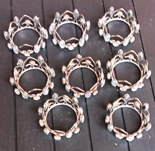 Set silver clear floral - set, 8