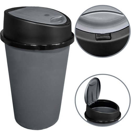 Grey kitchen bin touch top - grey,