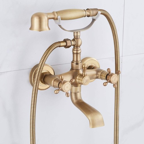Antique brass clawfoot tub - antique,