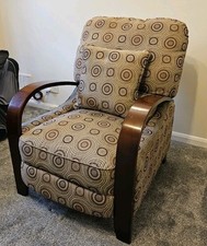 Recliner Armchair  with Footrest, match cushion and Wood Legs