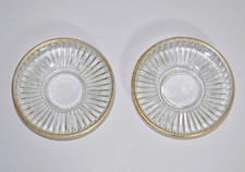 VINTAGE PAIR OF GLASS CANDLE DRIP HOLDERS / BOBECHE PLATES #2