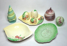 Job Lot CARLTON WARE ODDMENTS Salt Pepper & Dishes Sea Shells Foxglove, Primulas