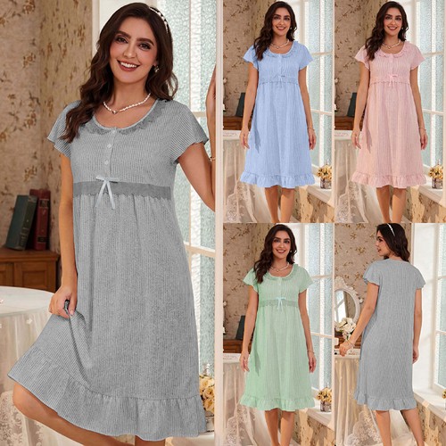 Lady nighties lace bow ruffle - lace,