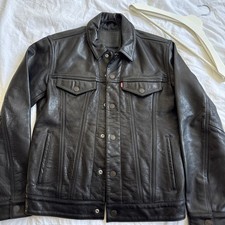 Rare Levi's Black Leather Jacket - Cowhide 3rd Type 78500,Bovine Leather,Vintage