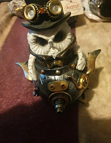 Steampunk owl resin - owl,