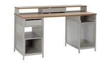 Modular 1 Drawer Gaming Desk - Oak Effect & Grey