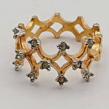 18K HGE Gold Plate 11 Stone