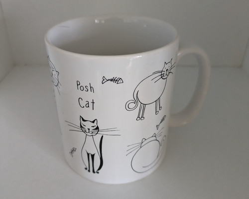 Tams mug white with cats - tams,