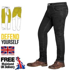 Mens CE Armoured Motorcycle Jeans Motorbike Pant Denim Trousers Made with Kevlar