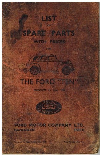 Ford prefect ten e93a 10hp - e93a,