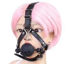 3 Color Silicon Ball Gag Restraint Dungeon Fancy Party Wear Nose Hook Head Hood