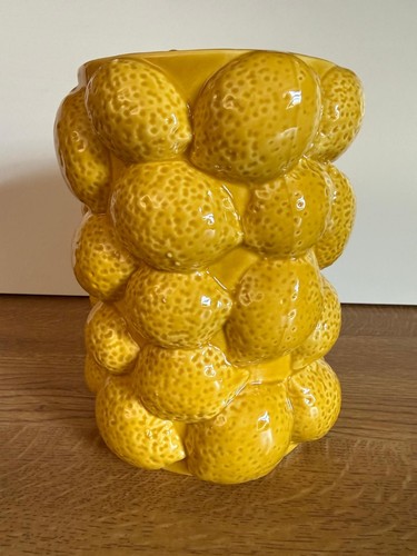 Large lemon vase ceramic fruit - lemon,