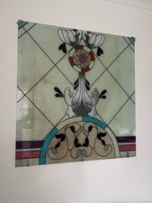 Rare Gorgeous Vintage Art Deco Style Large Stained Glass Window From France
