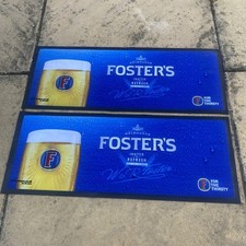 Fosters Lager Crafted To Refresh Bar Runner Beer Drip Mat x2 *Never Used*