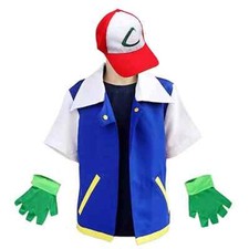 Kids Pokemon Ash Ketchum Fancy Dress Costume Boys Pokemon Costume Set