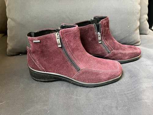 Ara mila red maroon suede - maroon,