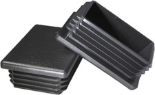 4-Pack 2x3" Black Plastic Rectangle Plug for Metal Tubing