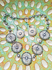 AFRICAN FAIR TRADE ETHICAL BEADED EARRINGS & NECKLACE SET