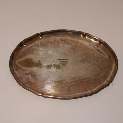 Vintage oval silver plated - oval,
