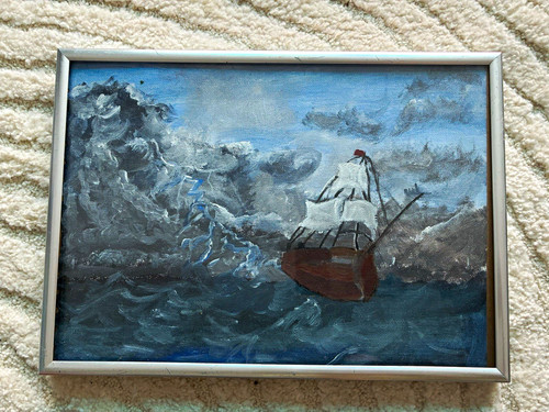 Framed realism seascape - framed,