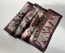 LIBERTY OF LONDON LOVELY STYLISED FLORAL HAND ROLLED VTG SILK SCARF