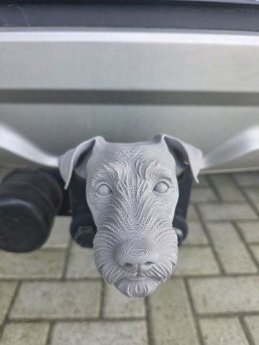 Airedale terrier head tow ball - terrier,