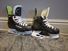 Bauer XLS Hockey Boots/Ice Skates Black With Green Inner Lining