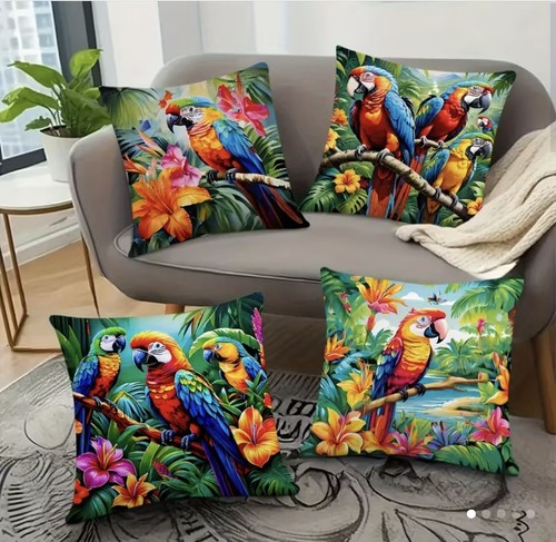 4pcs parrot cushion covers - cushion,