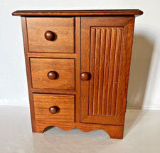 Wooden Jewellery Box Mele Rosewood Style Mini Chest Of Drawers & Necklace Hooks