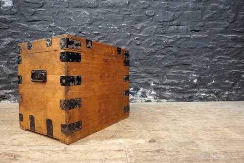 Smaller antique pine trunk - antique, /