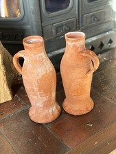 Two Replica Early Medieval Terracotta Pitchers With pinched Base