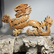 Handmade 3D Wooden Dragon Puzzle Sculpture for Kids Adults