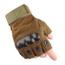 Tactical Hard Knuckle Half Finger Gloves Military Army Airsoft Work Fingerless