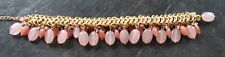 Virgin Vie Gold Coloured Bracelet Chain Peach Pink Red Beads Fashion Jewellery