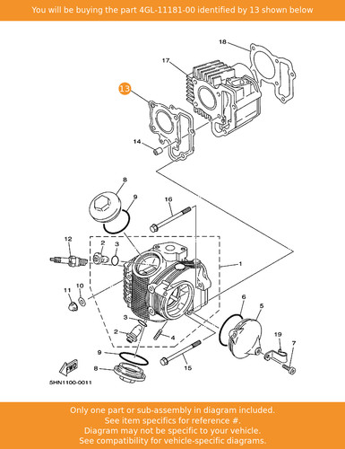 Yamaha gasket cylinder head - cylinder,