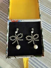 Erdem x H&M Rhinestone Clip On Earrings - Boxed