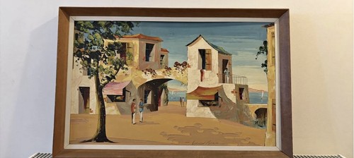 Large signed oil painting - painting, on
