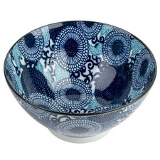 Blue Chrysanthemum Japanese Ramen Bowl