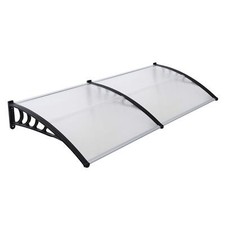 Black Outdoor Door Canopy Shelter Porch Window Garden Door Canopy (200x90cm)