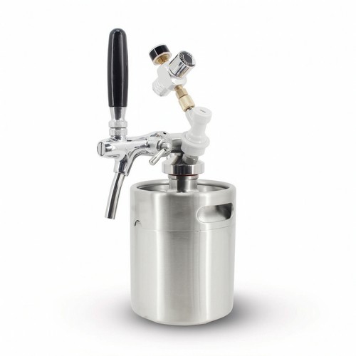 Mini keg with faucet - mini, stainless