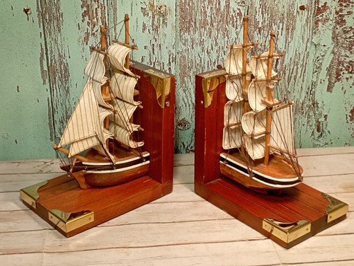 Vintage wood brass sailing - vintage,