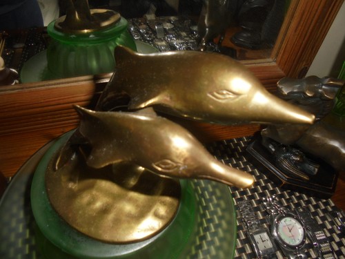Bronze dolphins - bronze,