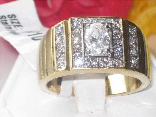Mens gold ring oval - gold,