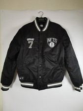 NBA Brooklyn Nets Durant #7 Basketball Satin Bomber Jacket Black Men's X Small