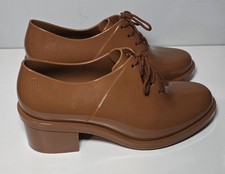 Melissa Dubrovka Original Jelly Brown Chunky Heel Lace-Up Oxford Shoe sz 6