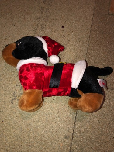 Christmas dachshund dog plush - christmas,