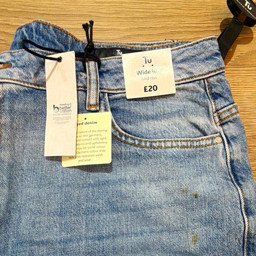Wide leg mid rise blue - wide,